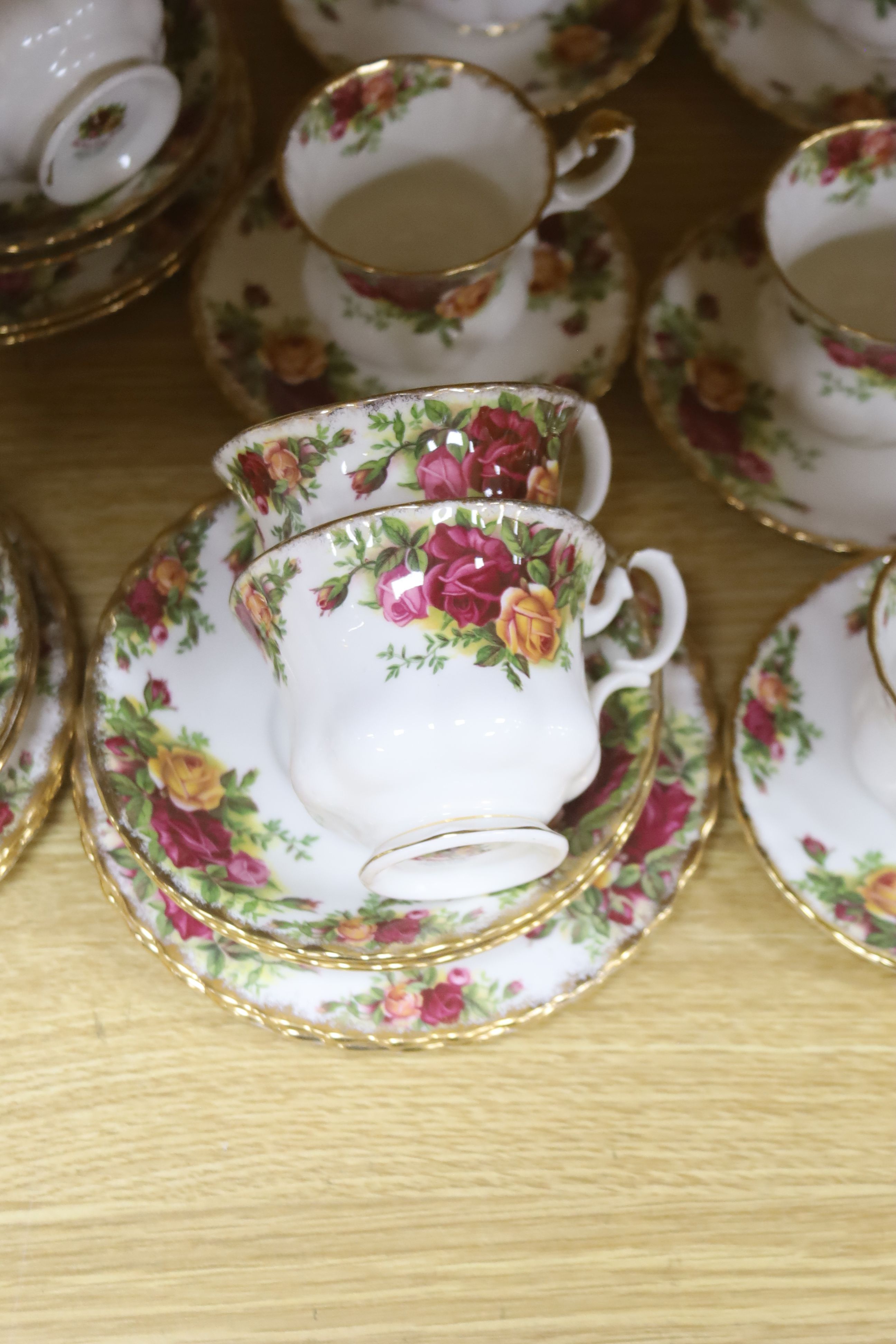 A Royal Albert Old Country Roses part tea and coffee set, together with Elfin